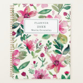 Roze Bloemen Custom 2025 Wekelijkse Planner (Voorkant)