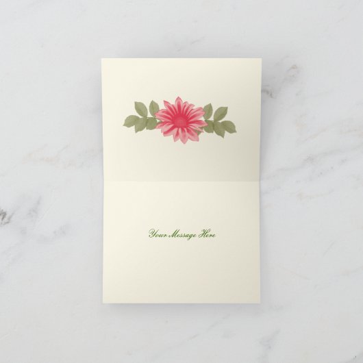 Roze Bloemen Custom Dank u Kaarten (Binnen)