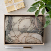 Roze Bloemen Dame met Borduurwerk Decoupage Tissuepapier (Geschenk)