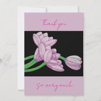 Roze bloemen dank je zeer bedankkaart
