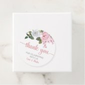 Roze Bloemen Dank u bruiloft gunst Labels (In situ)