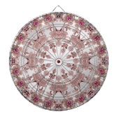Roze Bloemen Dartboard Dartbord (Voorkant)