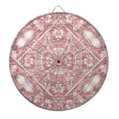 Roze Bloemen Dartboard Dartbord (Voorkant)