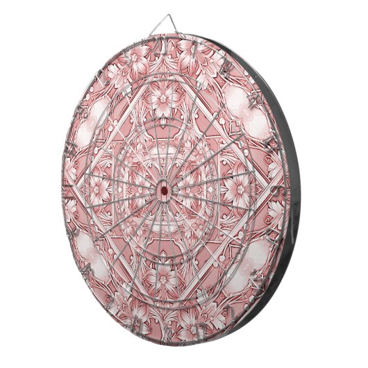 Roze Bloemen Dartboard Dartbord (Voorkant Rechts)