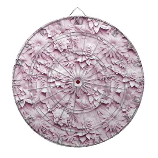 Roze Bloemen Dartboard Dartbord (Voorkant)