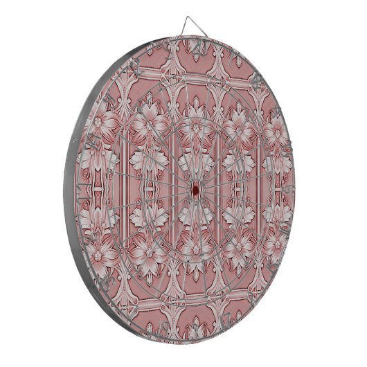 Roze Bloemen Dartboard Dartbord (Voorkant Links)