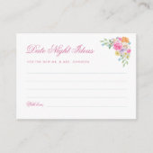 Roze Bloemen Datum Nacht Ideeën Vrijgezellenfeest Informatiekaartje (Voorkant)