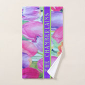 ROZE Bloemen Decoratief. Tekst Bad Handdoek (Handdoek)