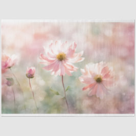 Roze Bloemen Decoupage Weefsel Papier