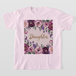 Roze bloemen dochter T-shirt