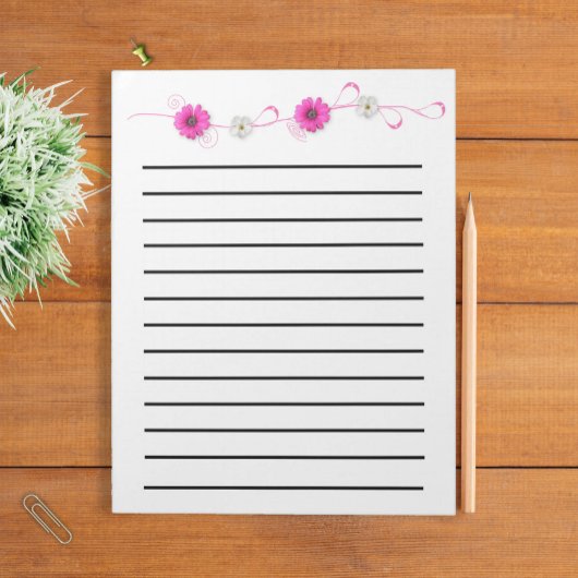 Roze bloemen donker gelaagd Notitieblok