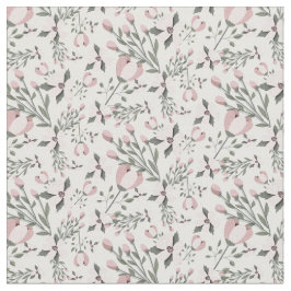 Roze bloemen donkergroene bladeren moderne bloem stof