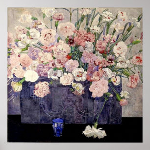 Roze bloemen door Mackintosh Poster