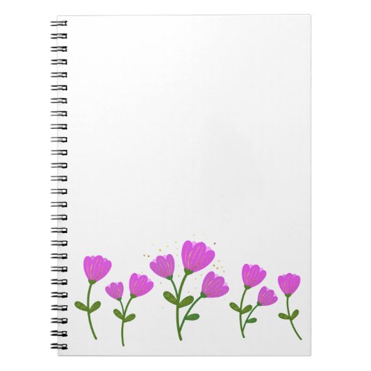 Roze bloemen drachtige fotolaptop notitieboek (Voorkant)