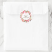 Roze Bloemen Eerste Heilige Communie Sticker (Tas)