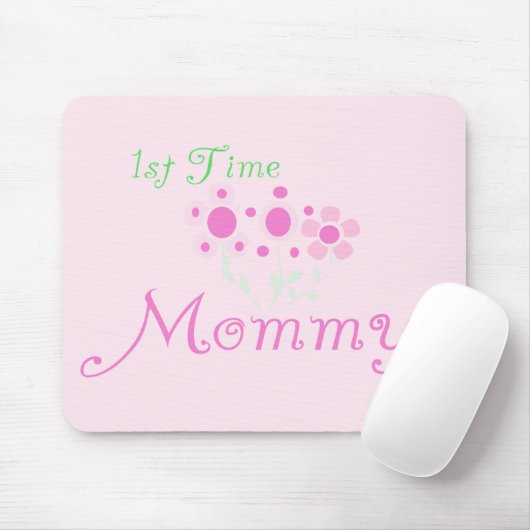 Roze bloemen, eerste keer mammie overhemden en cad muismat (Met muis)