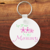 Roze bloemen, eerste keer mammie overhemden en cad sleutelhanger (Voorkant)