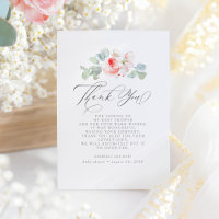 Roze bloemen Elegant Baby shower Dank je wel