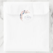 Roze Bloemen Elegant Script 60th Verjaardag Elke l Ronde Sticker (Tas)