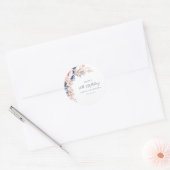 Roze Bloemen Elegant Script 60th Verjaardag Elke l Ronde Sticker (Envelop)