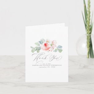 Roze bloemen Elegant Wedding Bedankt