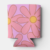 Roze Bloemen Elegante Botanische Drink Blikjeskoeler (Achterkant)