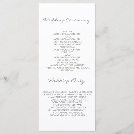 Roze Bloemen Elegante Waterverf Trouwprogramma's Programma (Achterkant)