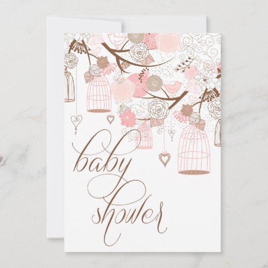 Roze bloemen en babyvoeding kaart (Voorkant)