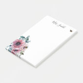Roze bloemen en bijen post-it® notes (Schuin)