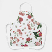Roze bloemen en bijen schort (Voorkant)