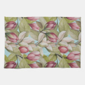  roze bloemen- en bladpatroon theedoek (Horizontaal)