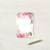 roze bloemen en elfjes meisje post-it® notes (Op bureau)