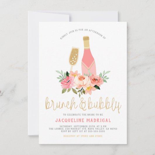 Roze bloemen en goudbrauwen en bolvormig Vrijgezel Kaart (Voorkant)