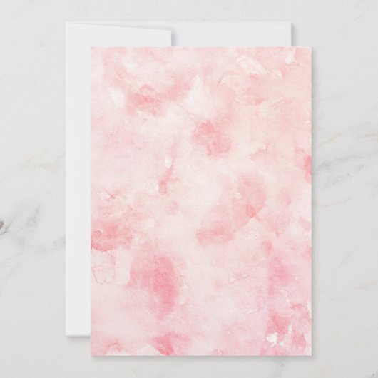 Roze Bloemen en Groen Baby shower Uitnodiging (Achterkant)