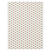 Roze bloemen en groene bladeren op witte tablet tafelkleed (Voorkant)