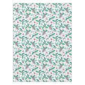 Roze bloemen en Holly bessen Tafelkleed (Voorkant)