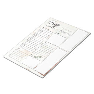 Roze bloemen en libelle planner notitieblok