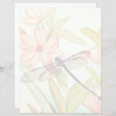 Roze bloemen en libellen (Voorkant / Achterkant)