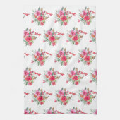 Roze bloemen en libellen theedoek (Verticaal)