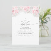 Roze bloemen en luidop voor baby's, groot meisje kaart (Staand voorkant)