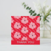 Roze bloemen en speciale strips-Kaart (Staand voorkant)