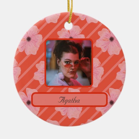 Roze bloemen en speciale strips voor Ornament (Voorkant)