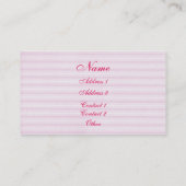 Roze bloemen en stripes Visitekaartje (Achterkant)