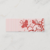 Roze bloemen en strips mini visitekaartje (Achterkant)