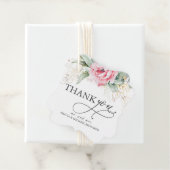 Roze bloemen en Succulents Greenery Dank u Bedankjes Labels (In situ)