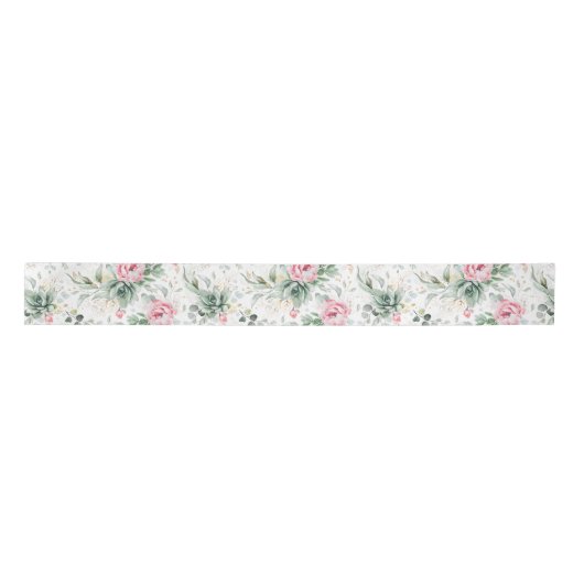Roze bloemen en Succulents Greenery Elegant Boho Lint (Voorkant)
