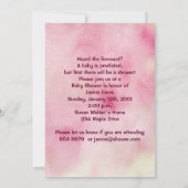 Roze bloemen en Teddybeer Babydoucheuitnodiging Kaart (Achterkant)