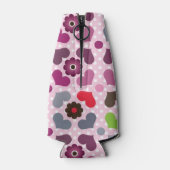 roze bloemen en uil flesjeskoeler (Achterkant)