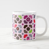 roze bloemen en uil jumbo beker (Rechts)