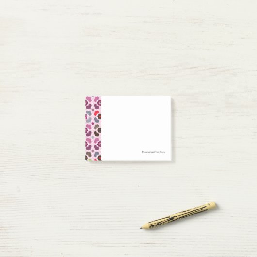 roze bloemen en uil post-it® notes (Op bureau)
